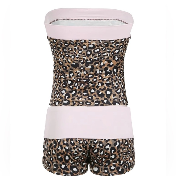 NWOT, Nice For What, Women’s Leopard Print Two Piece Set, Pink, Size Small - Picture 4 of 5